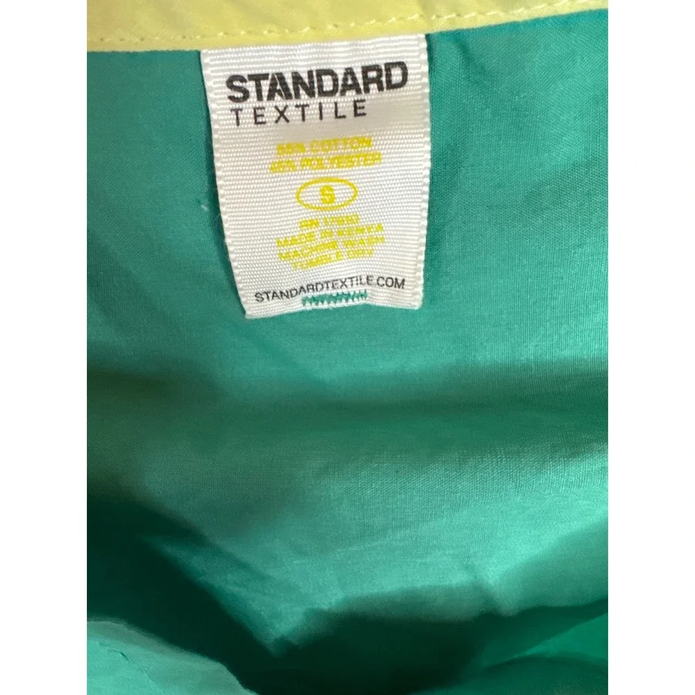 Standard Textile Scrub Set Small Teal Green V-Neck Top Drawstring Pants Medical